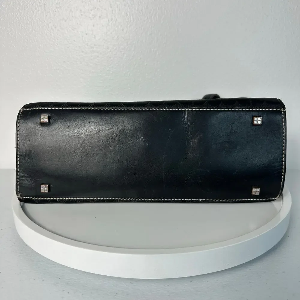 Kate Spade Bag Vintage Tote Shoulder Bag Nylon Fabric Leather Black